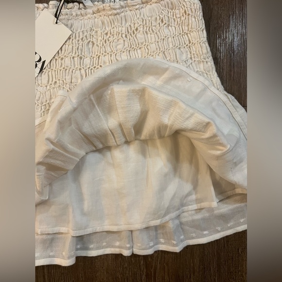 Sold 💛 ZARA • New Puckered Boho Lined‎ Skirt in Beige XL - Picture 3 of 4